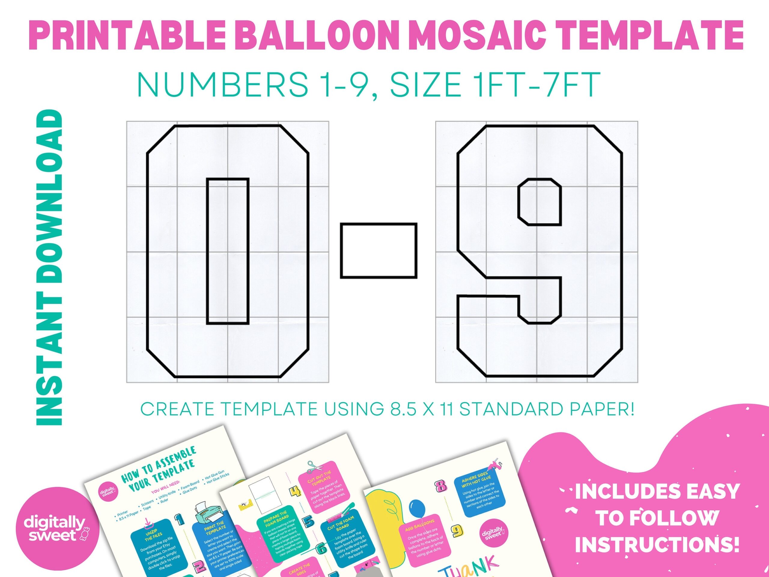 Number 1 Template Etsy