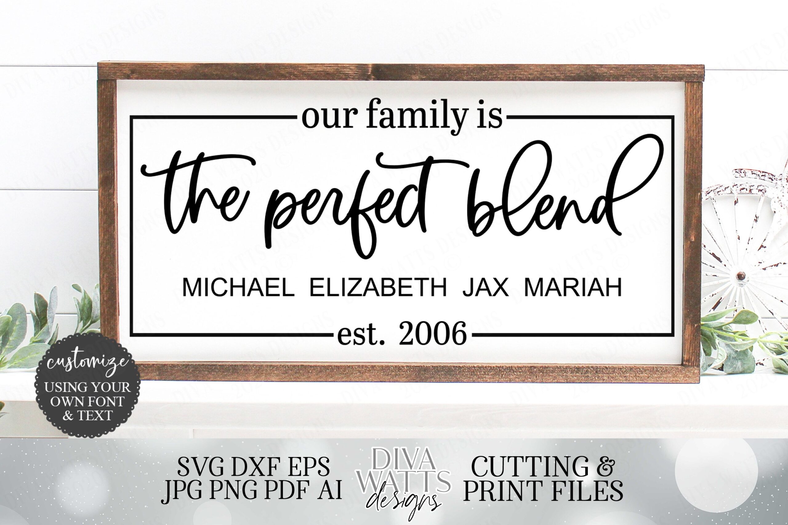 Our Family Is The Perfect Blend Blended Family SVG DXF JPG