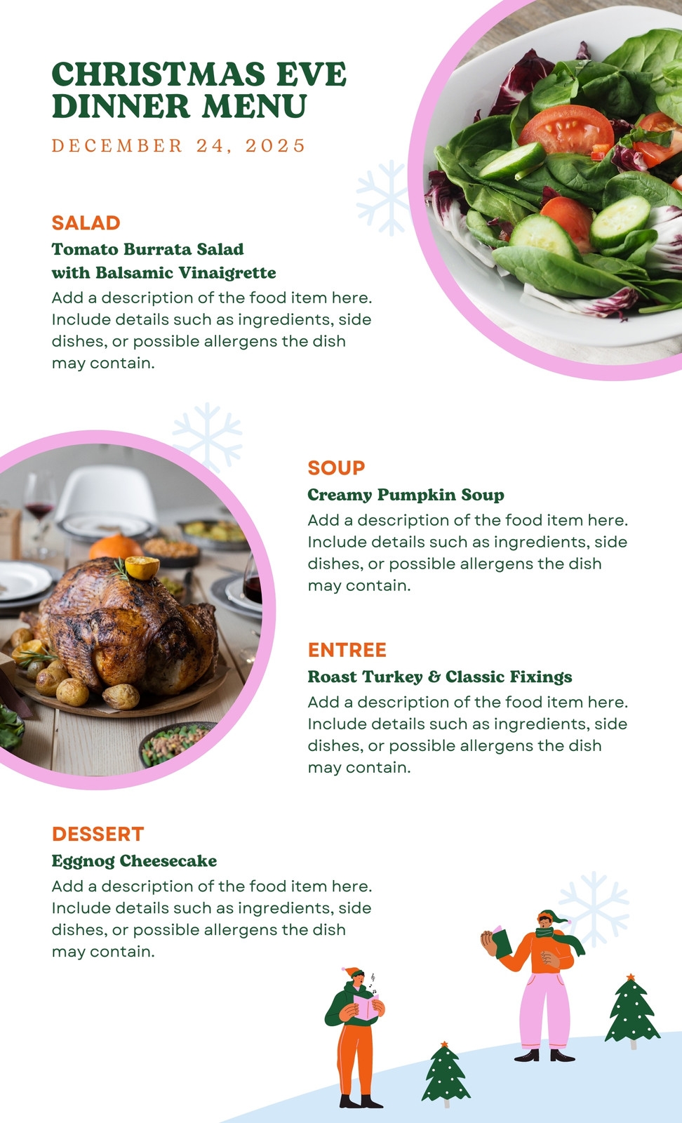 Page 3 Free Printable And Customizable Dinner Party Menu Templates Canva