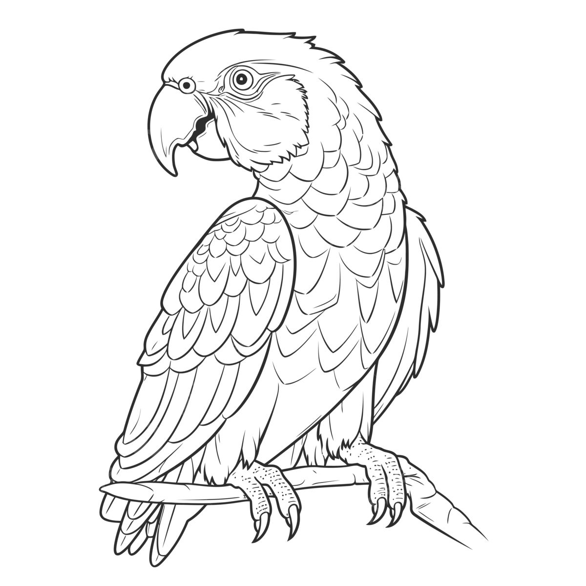 Parrot Coloring Page Printable Coloring Pages Parrot Coloring Pages Parrot Coloring Outline Sketch Drawing Vector Wing Drawing Ring Drawing Parrot Drawing PNG And Vector With Transparent Background For Free Download
