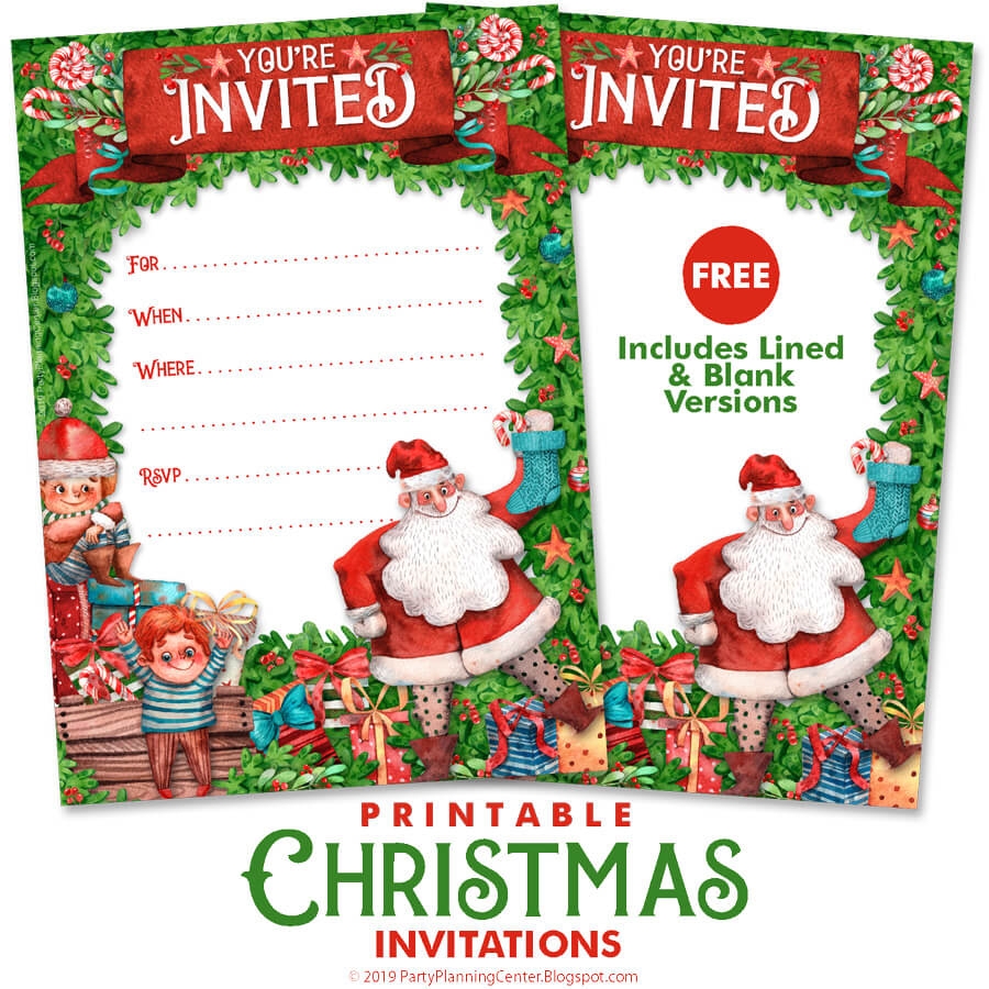 Free Printable Christmas Templates Invitations