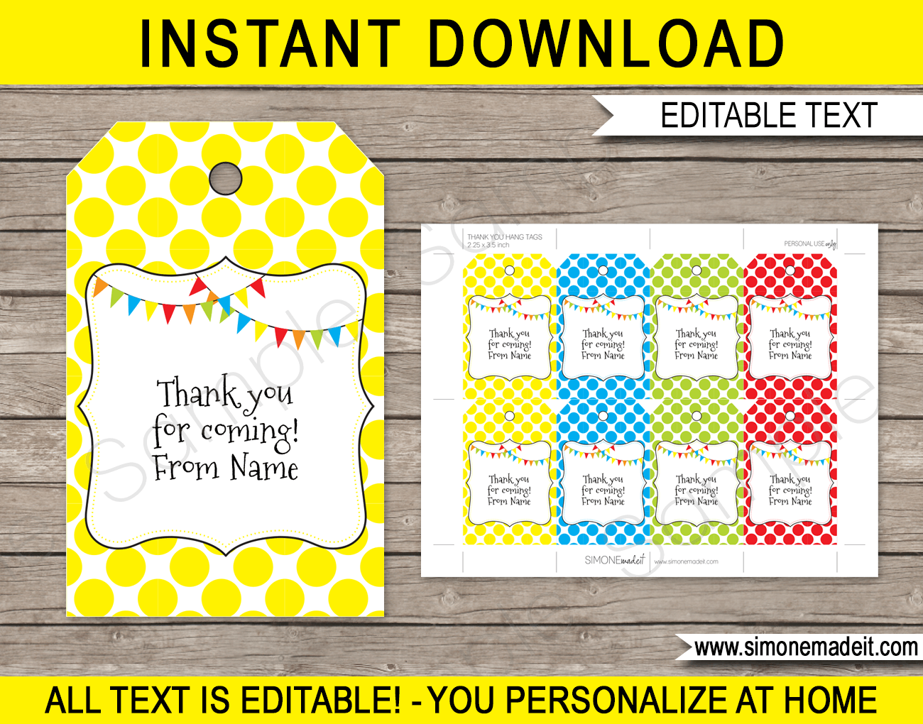 Polkadot Favor Tags Template
