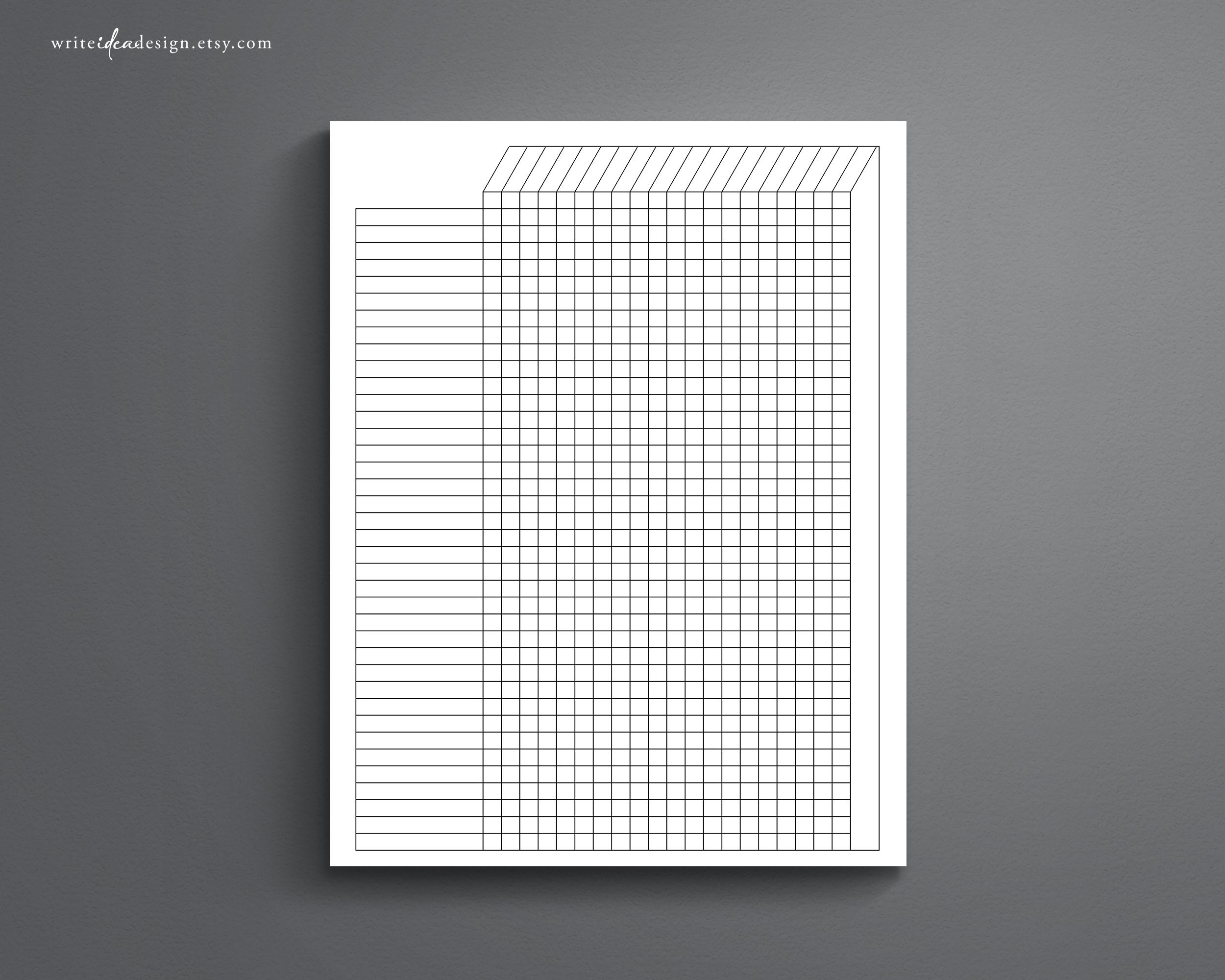 Printable Blank Tracking Spreadsheet Printable PDF Excel Google Sheets Etsy Canada