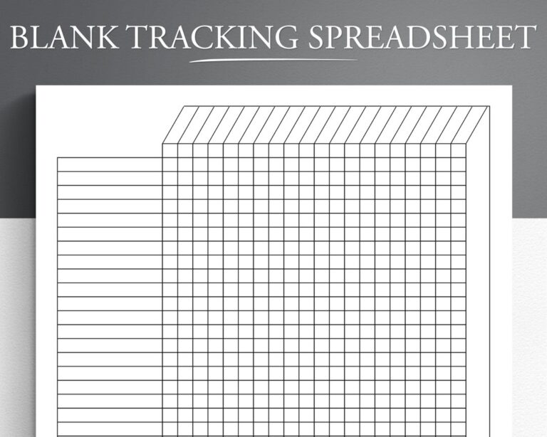 Printable Blank Tracking Spreadsheet Printable PDF Excel Google Sheets Etsy Canada