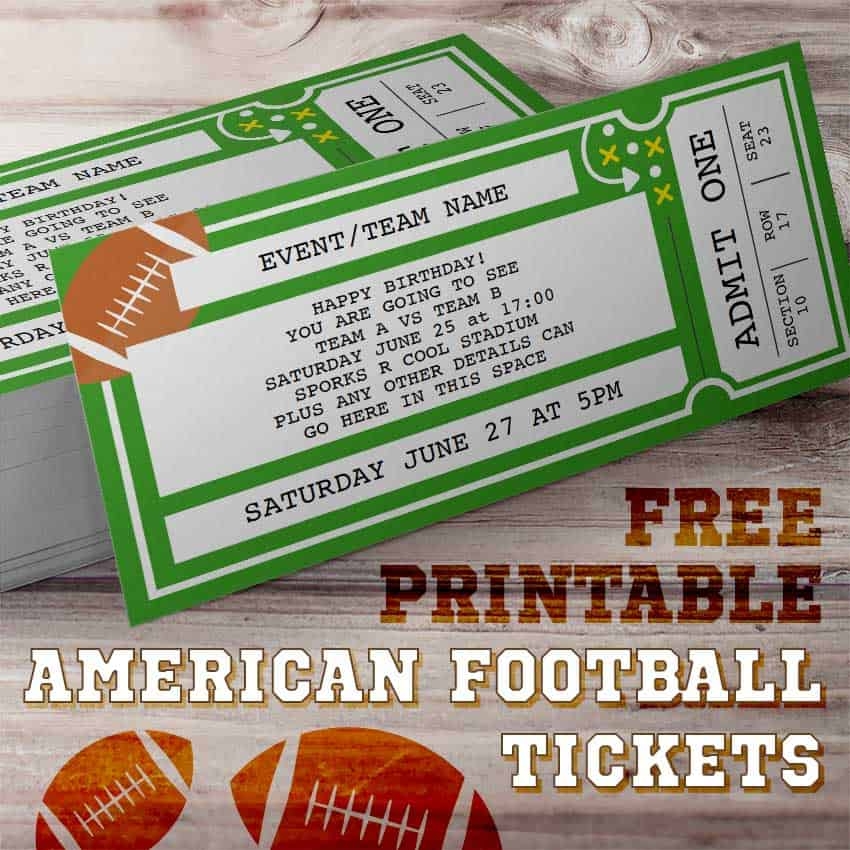 Free Printable Sports Tickets Template