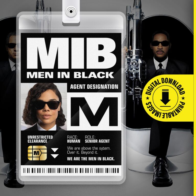 Printable Id Badge Mib Etsy