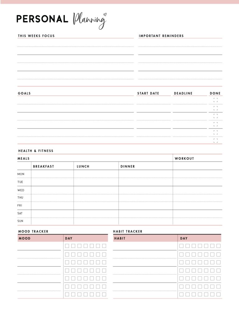 Printable Personal Growth Plan Template You Need This In Your Life
