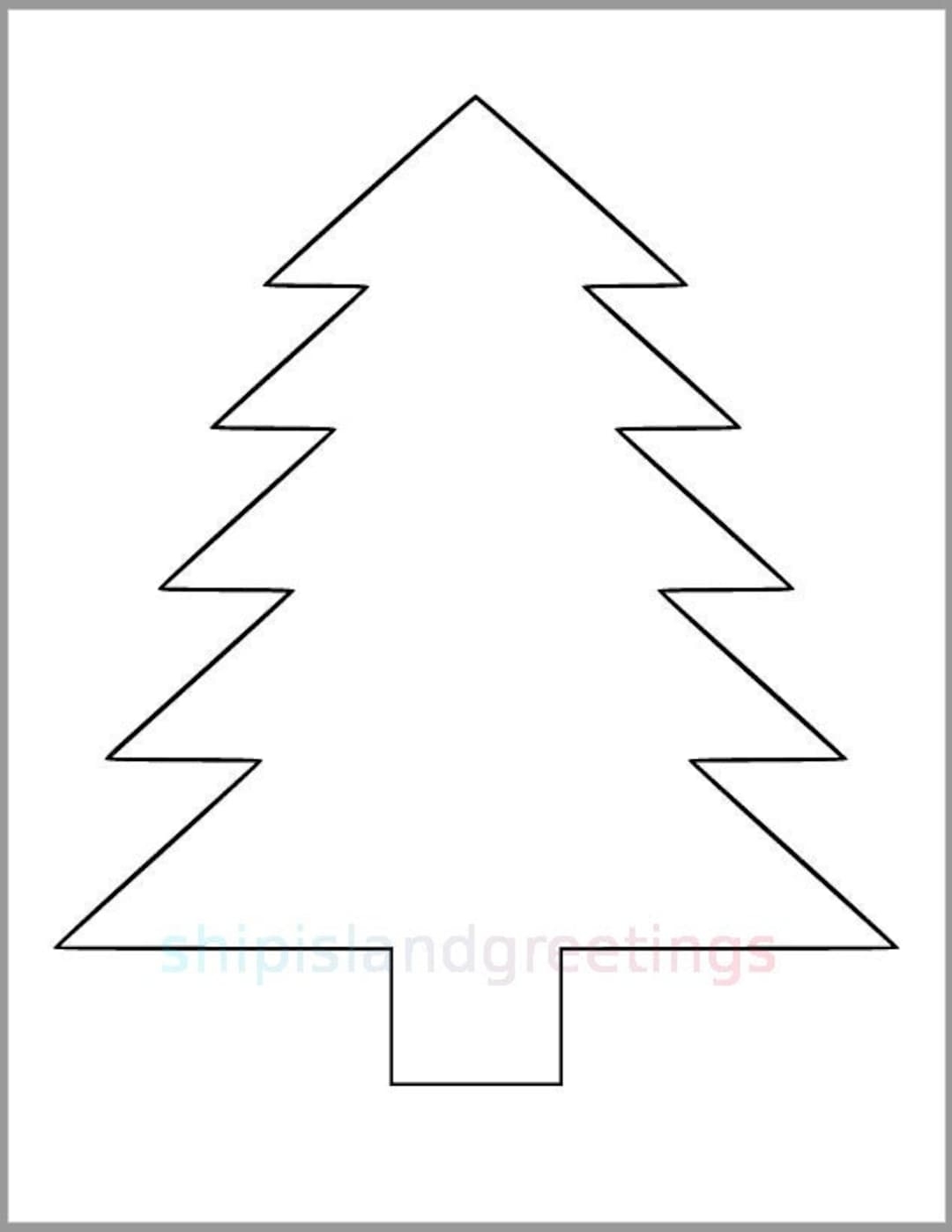 Printable Pine Tree Template pdf Download tree Cutout christmas Tree Template kids Color Page holiday Classroom kid Crafts 9 Inch Pine Tree Etsy UK