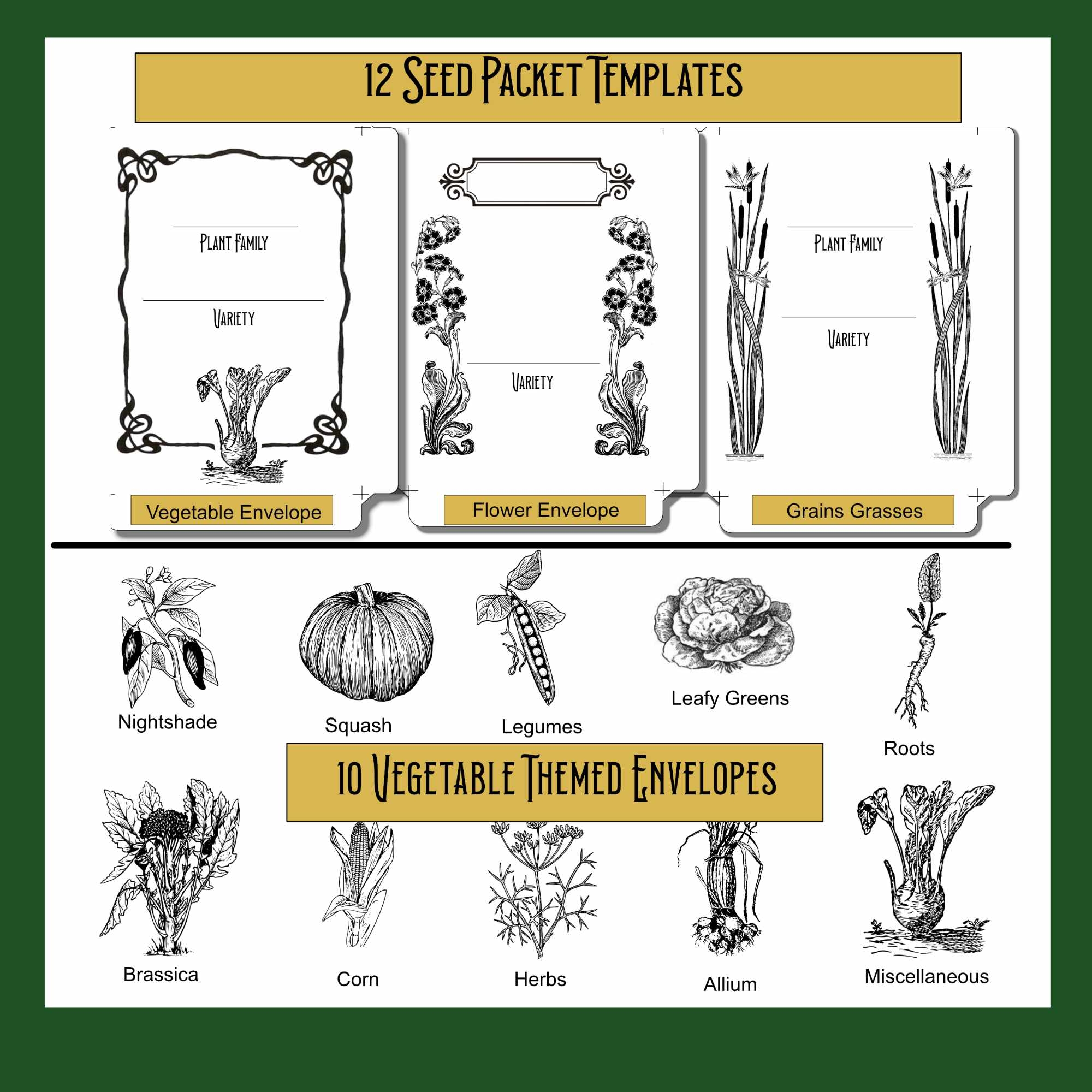 Printable Seed Packet Envelopes