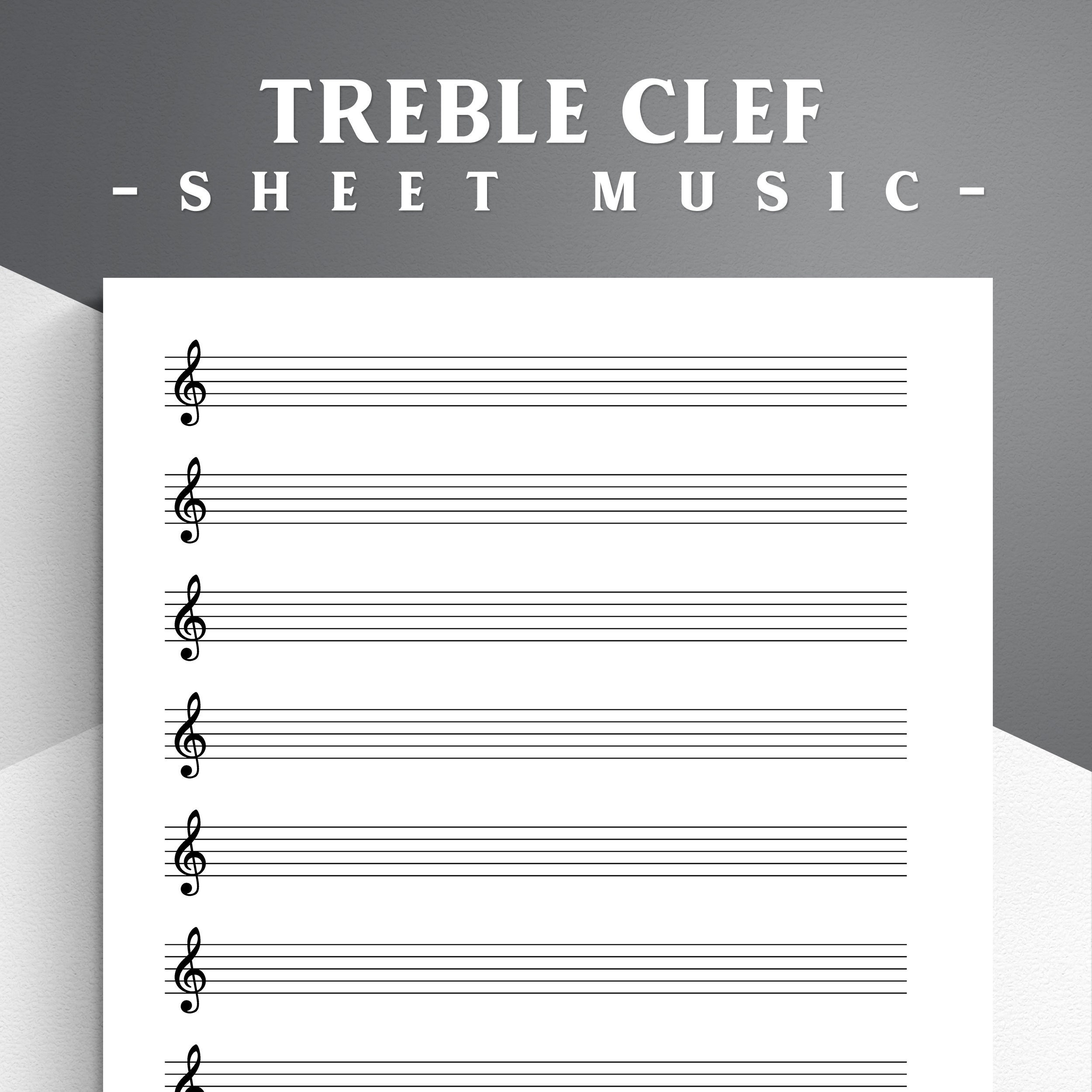 Printable Treble Clef Sheet Music For Letter a4 Blank Music 