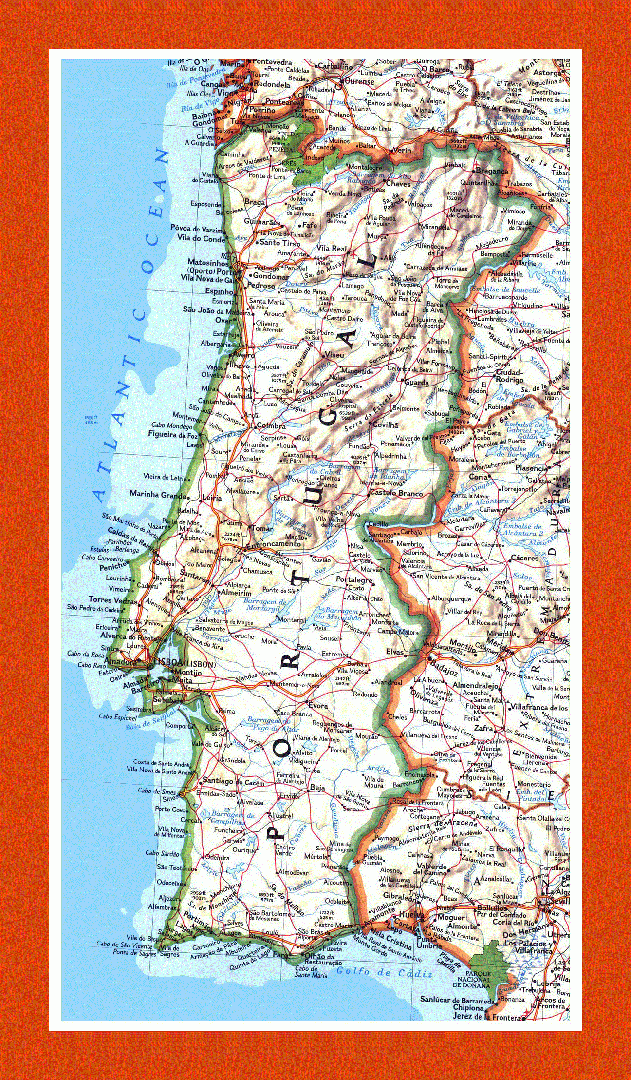 Printable Map Of Portugal
