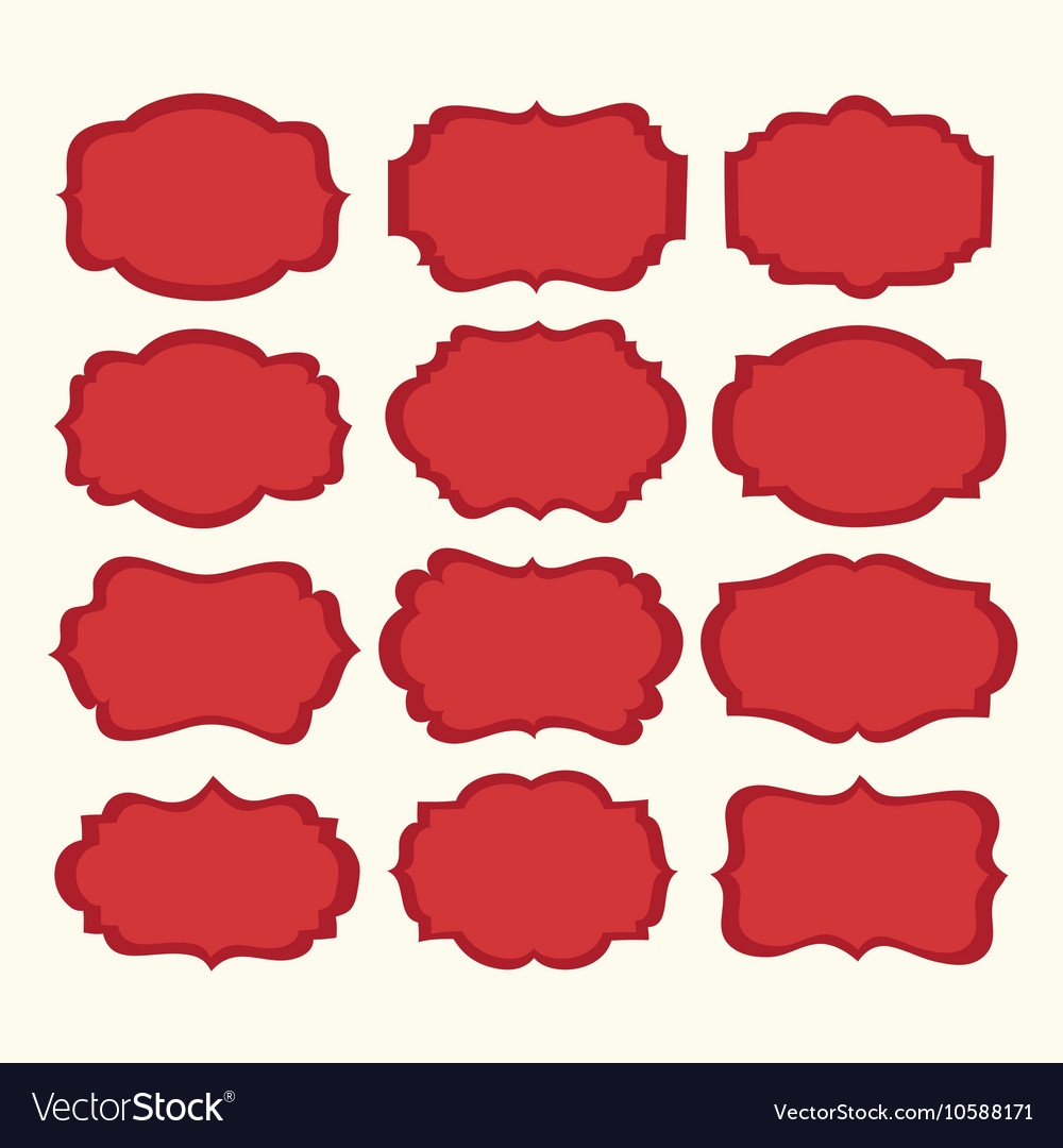 Set Red Vintage Labels And Frames Royalty Free Vector Image