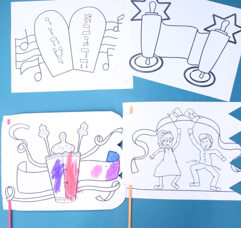 Simchat Torah Flags To Color U0026 Craft Jewish Moms U0026 Crafters
