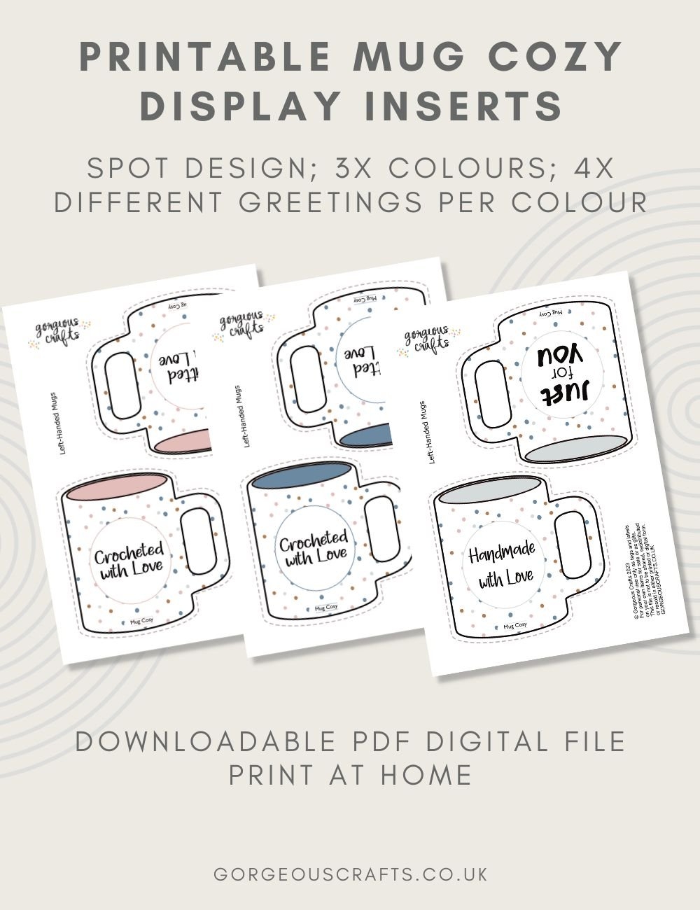 Cup Cozy Printable Template Free Pdf