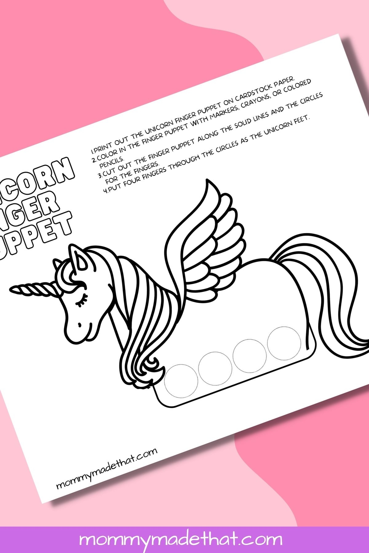 Unicorn Finger Puppets Free Printables 