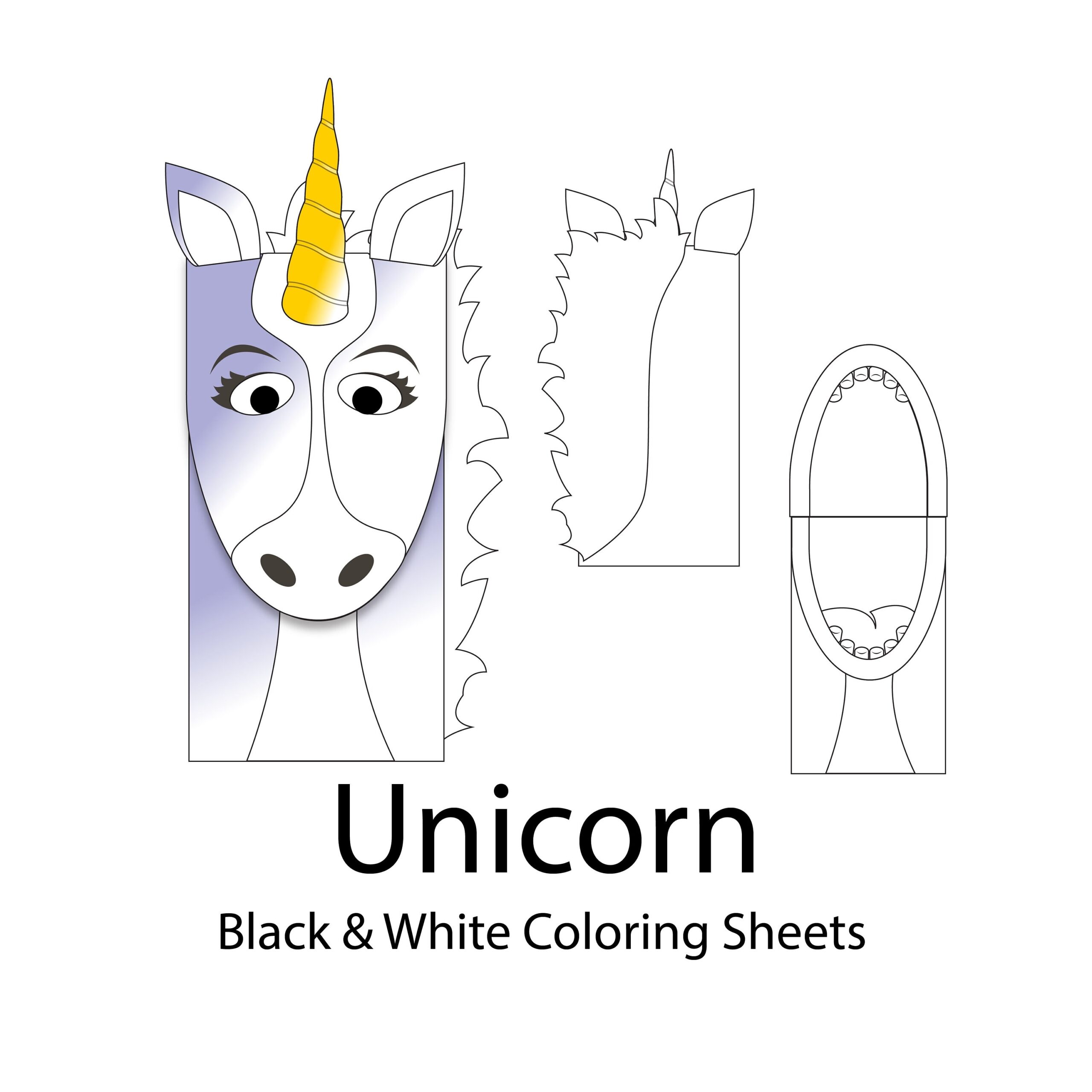 Free Printable Unicorn Puppet Template