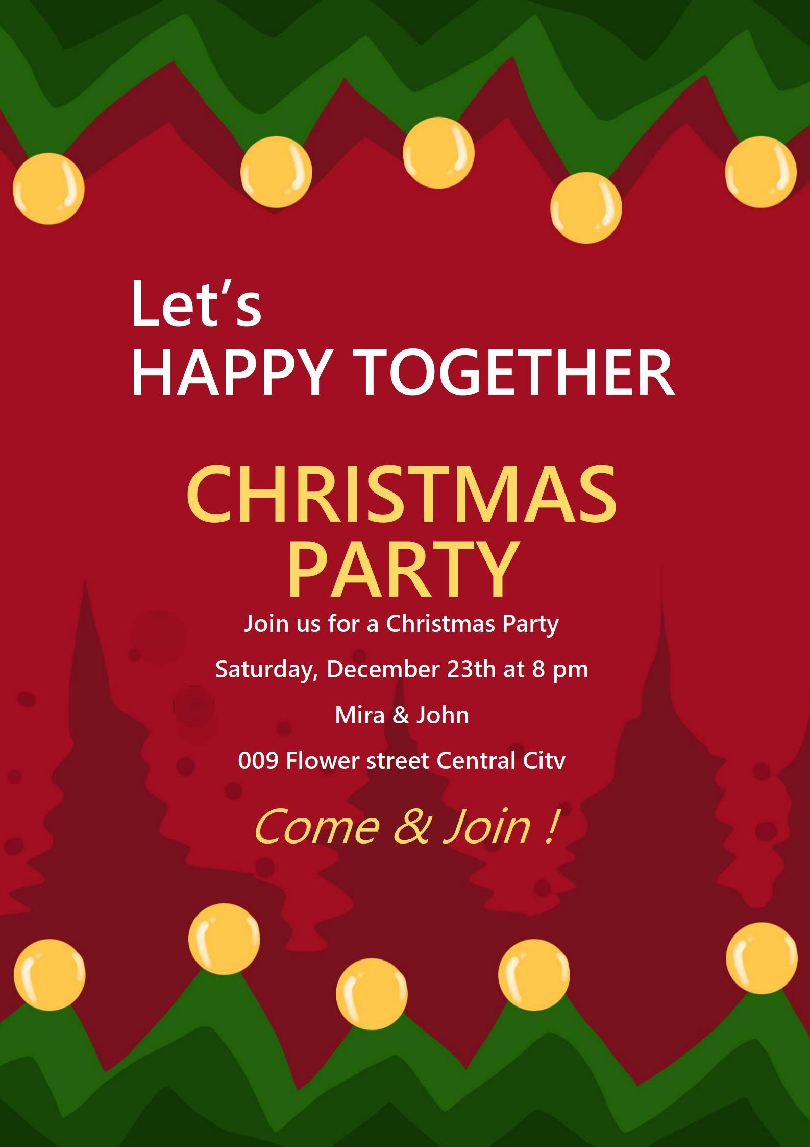 WORD Of Christmas Party House Invitation Card docx WPS Free 