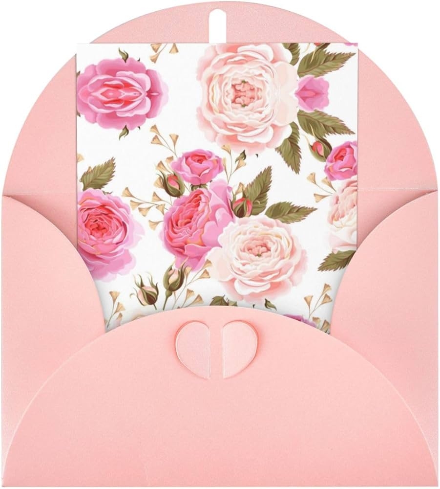 WURTON Rose Flower Print Blank Note Card 4x6 Inch Greeting Cards For Birthdays Weddings Thank You Card Amazon co uk Stationery U0026 Office Supplies