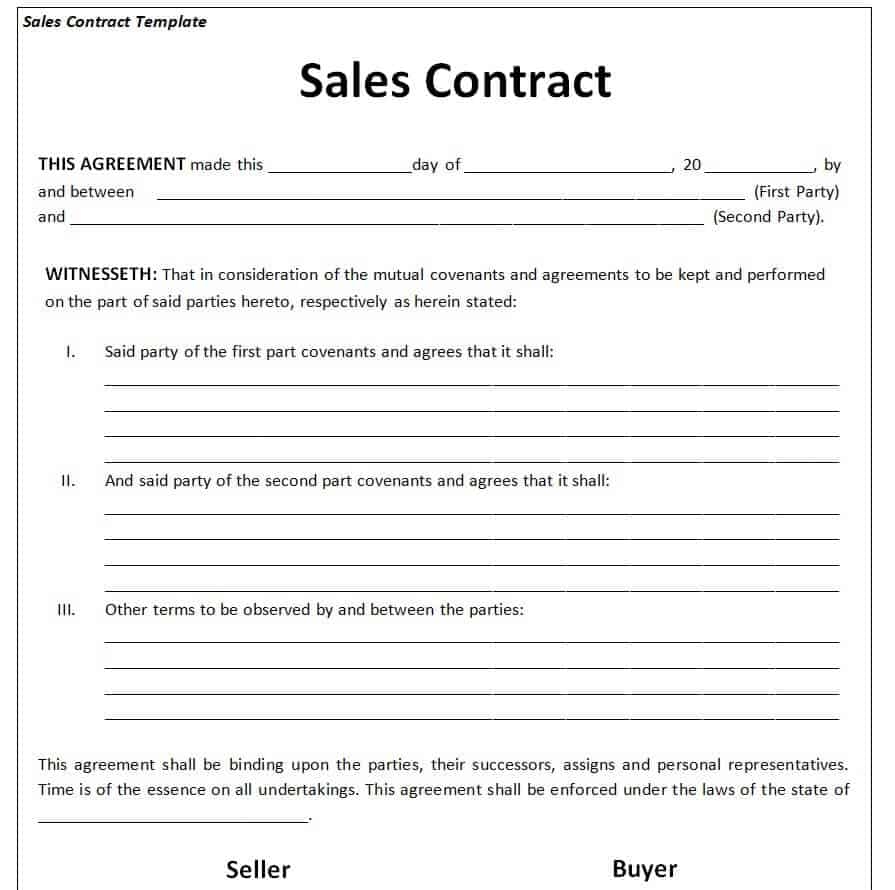 Sales Manager Contract Template Free Printable