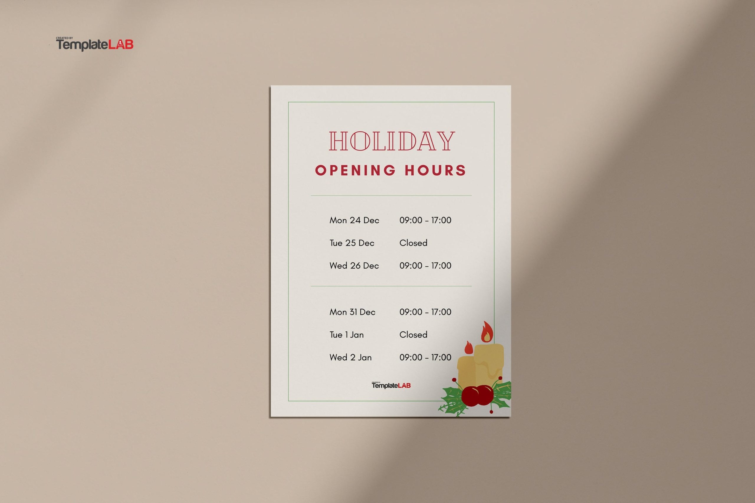 Holiday Hours Template Free Printable Holiday Hours Template Free Printable
