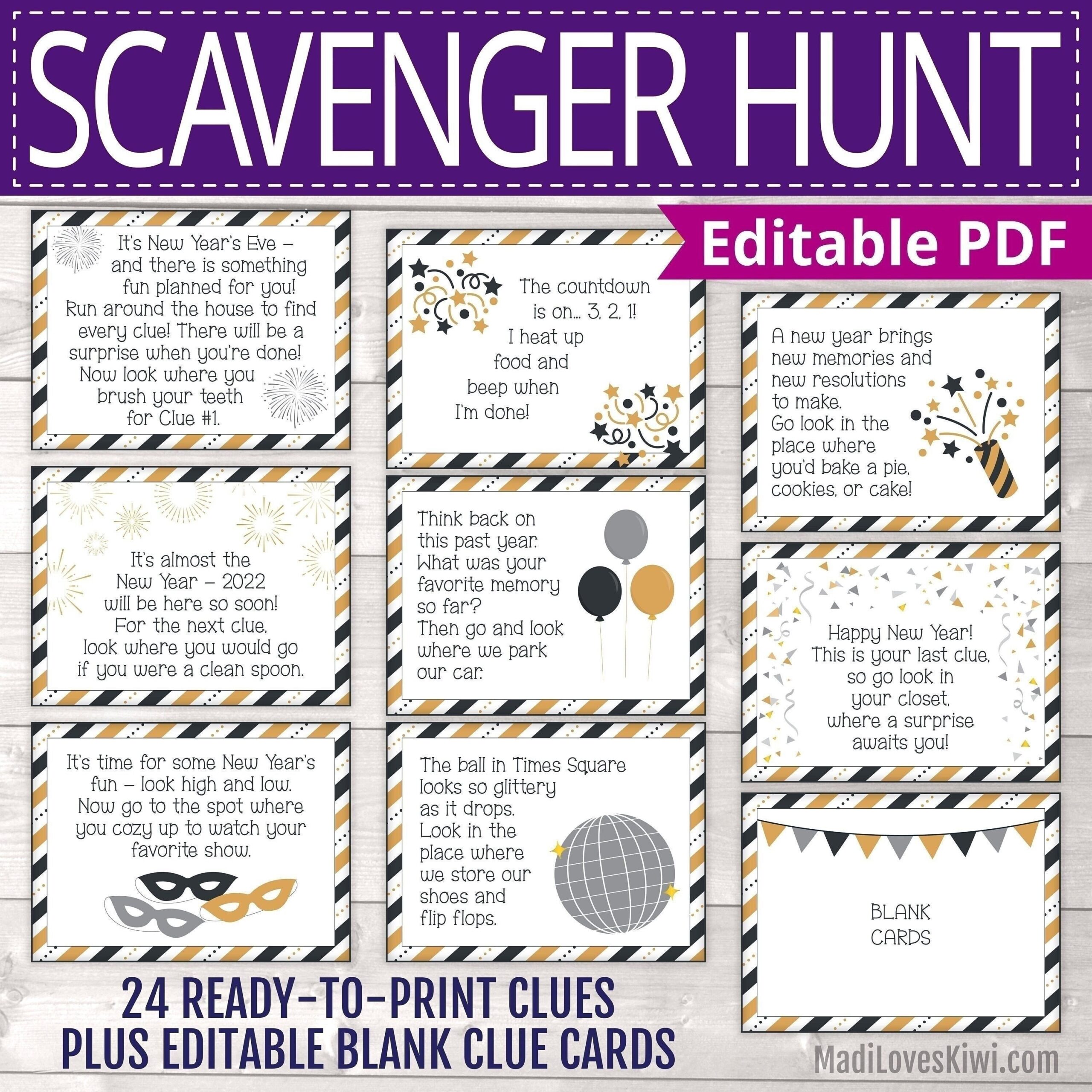 Free Bland Printable Scavenger Hunt Templates