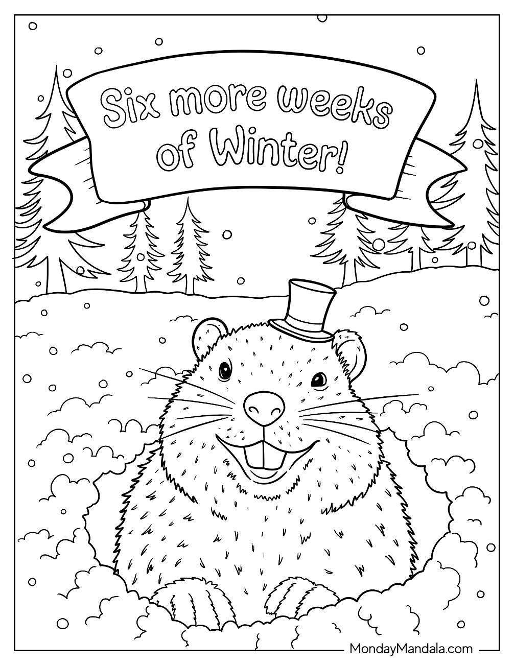 Groundhog Coloring Page Free Printable