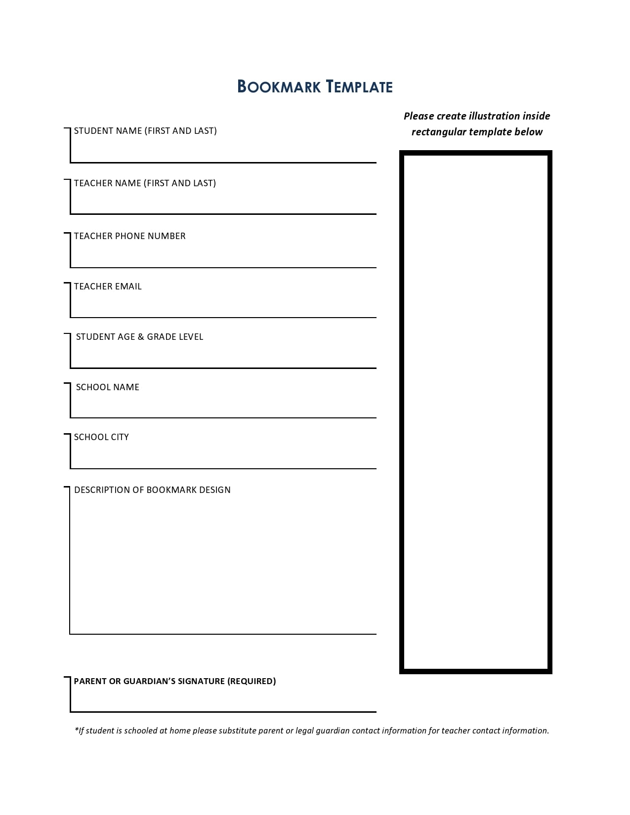 Free Printable Bookmark Template Word