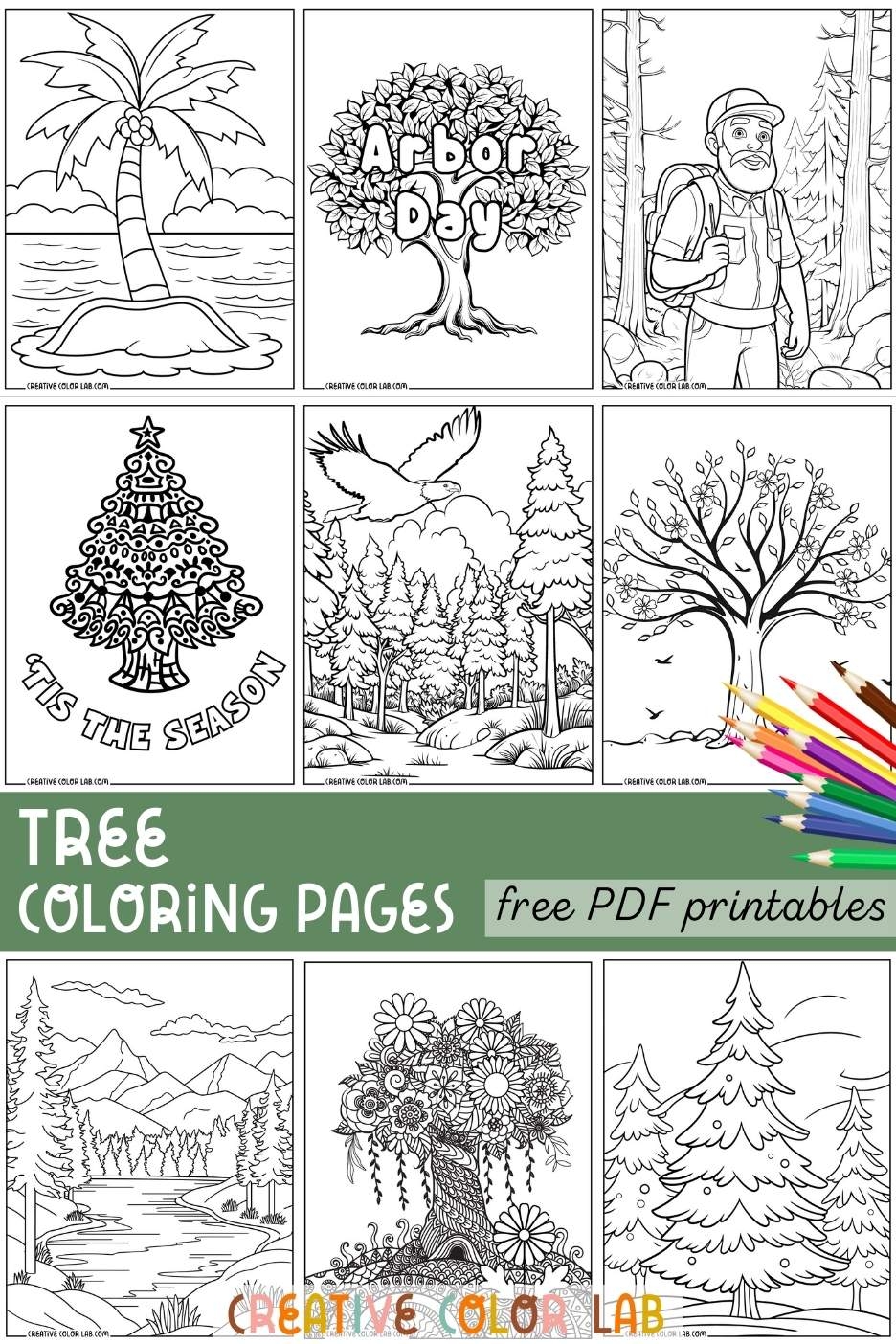 Tree Coloring Pages Free Printable