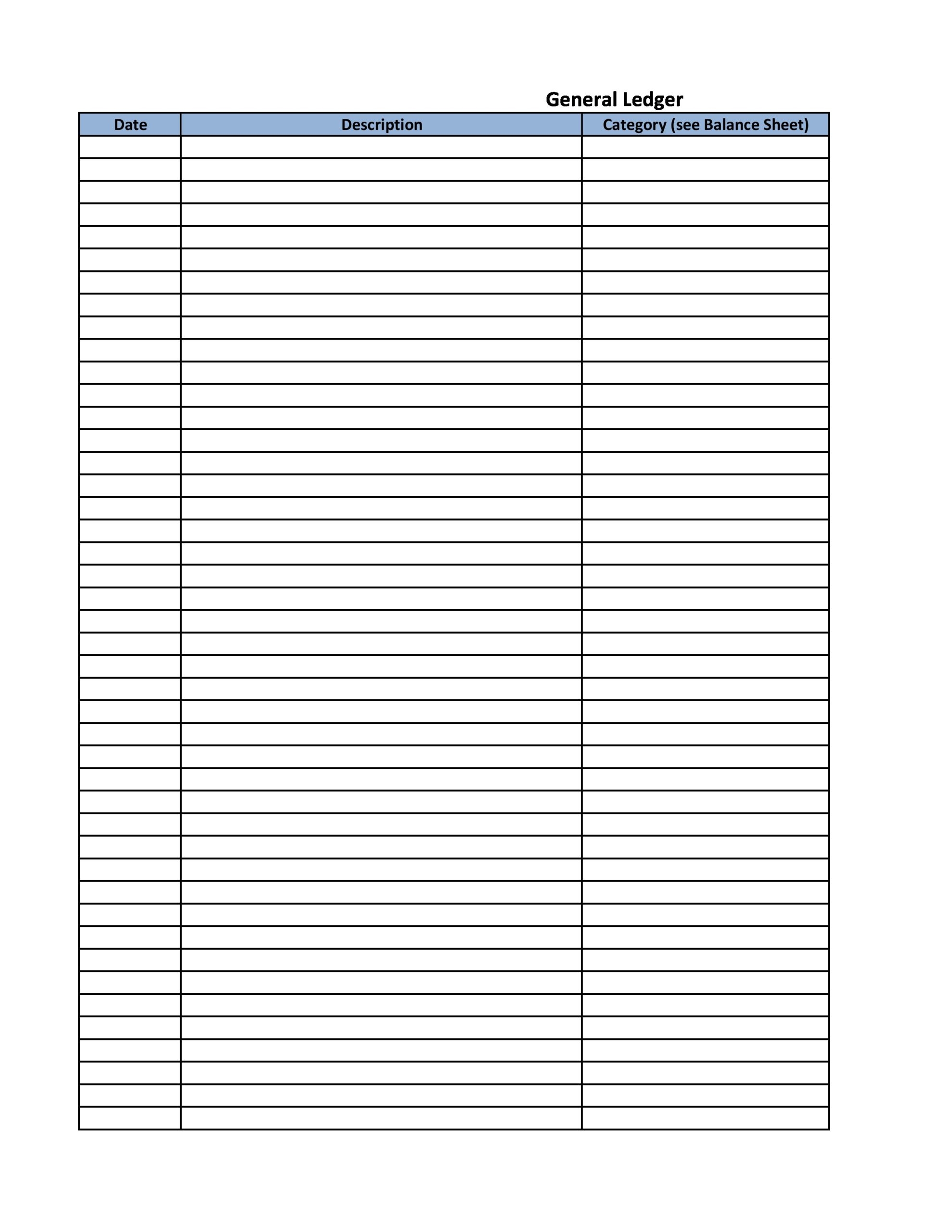 Free Printable Accounting Ledger Template
