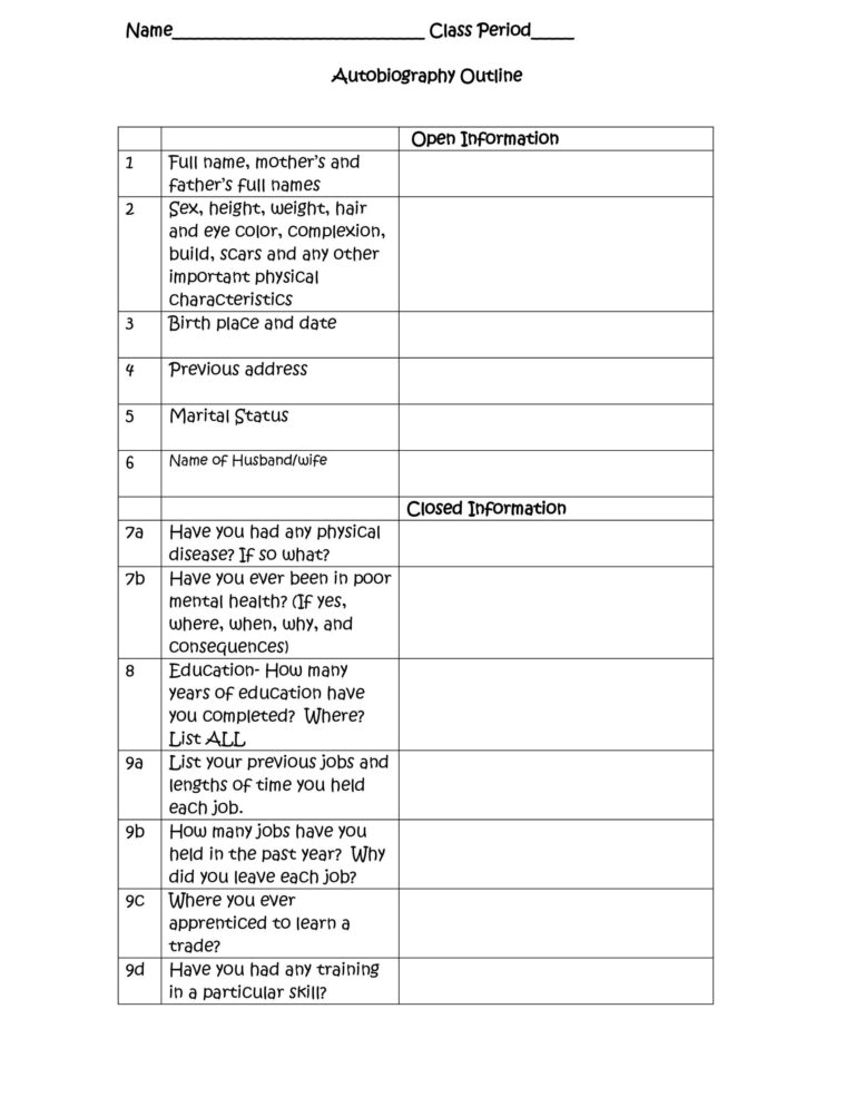 40 Autobiography Examples Autobiographical Essay Templates