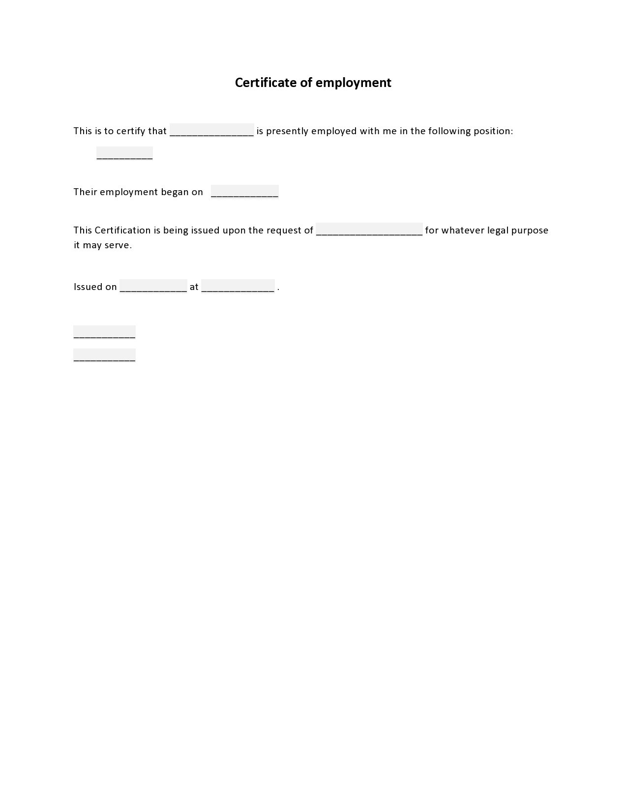 40 Best Certificate Of Employment Samples Free TemplateLab