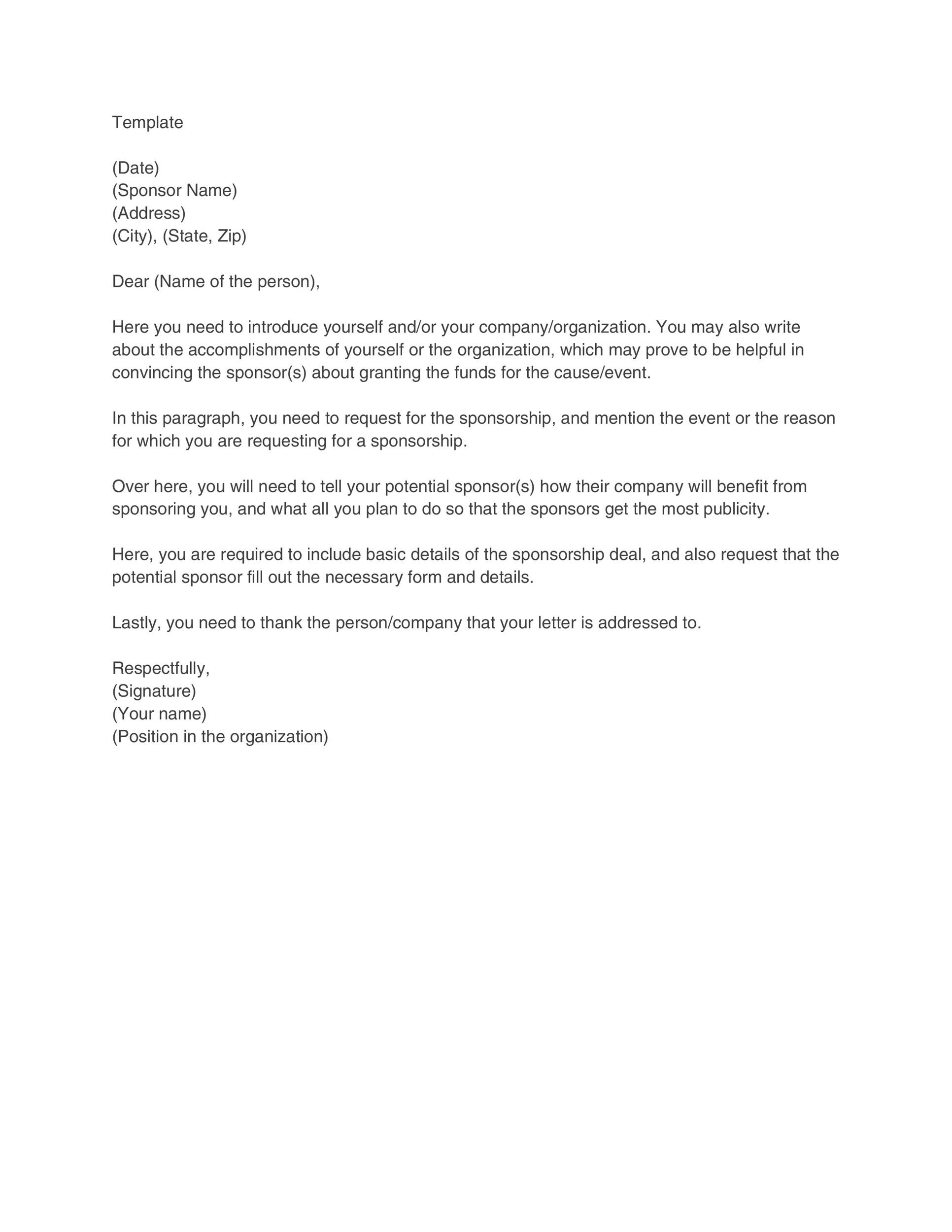 Sponsorship Proposal Template Free Printable