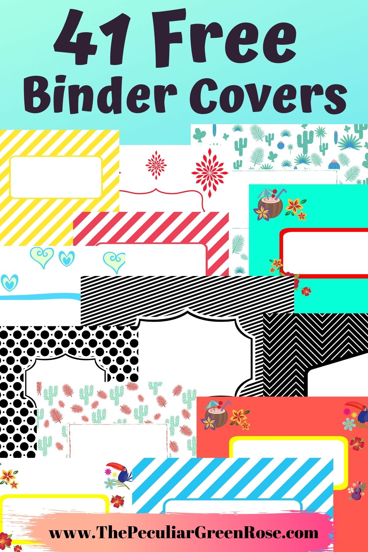 41 Free Printable Binder Covers The Peculiar Green Rose Worksheets Library
