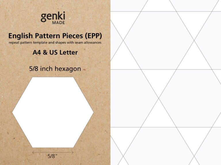 5 8 Inch Hexagon English Paper Piecing EPP Instant Download