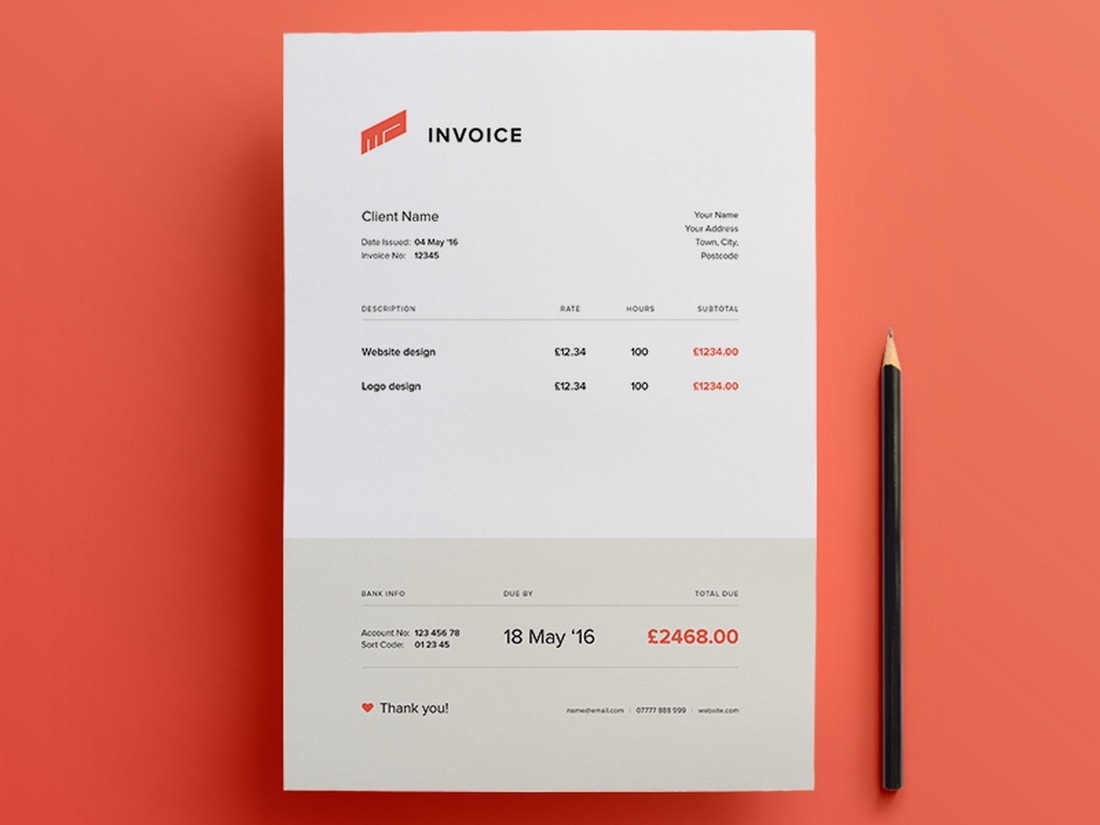 50 Best Invoice Templates For InDesign U0026 Illustrator Free 