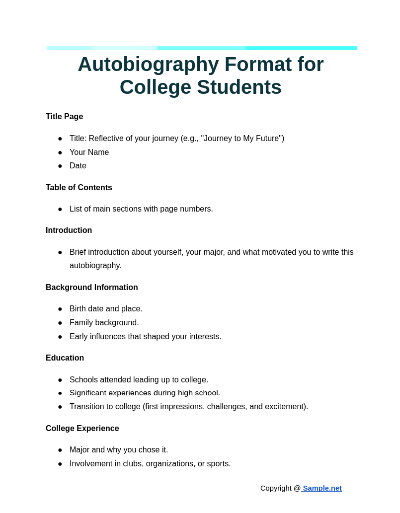 55 FREE Autobiographies Samples To Download