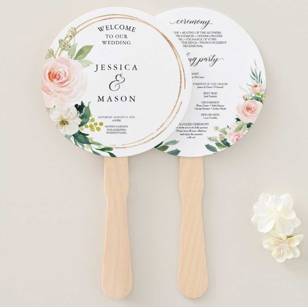 Free Printable Wedding Program Fan Template