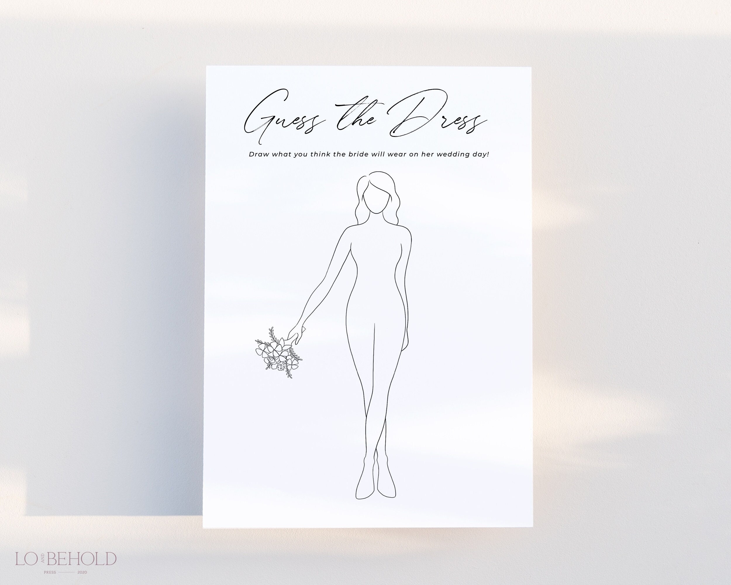 ALTAR Guess The Dress Bridal Shower Game Template Download 