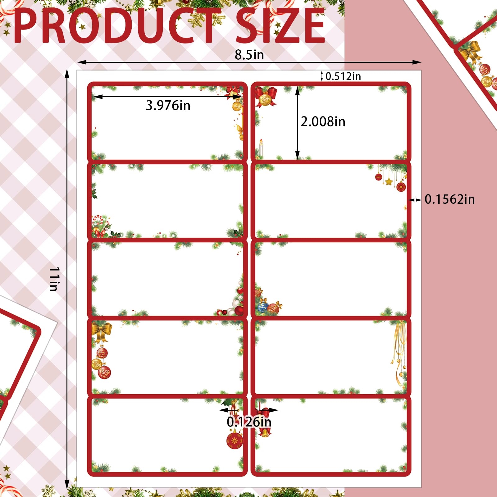 Amazon Qeeenar 250 Pcs Christmas Address Labels 2 X 4 Inch Foil Printable Gift Tags Compatible With Laser And Inkjet Printer Mailing Label 10 