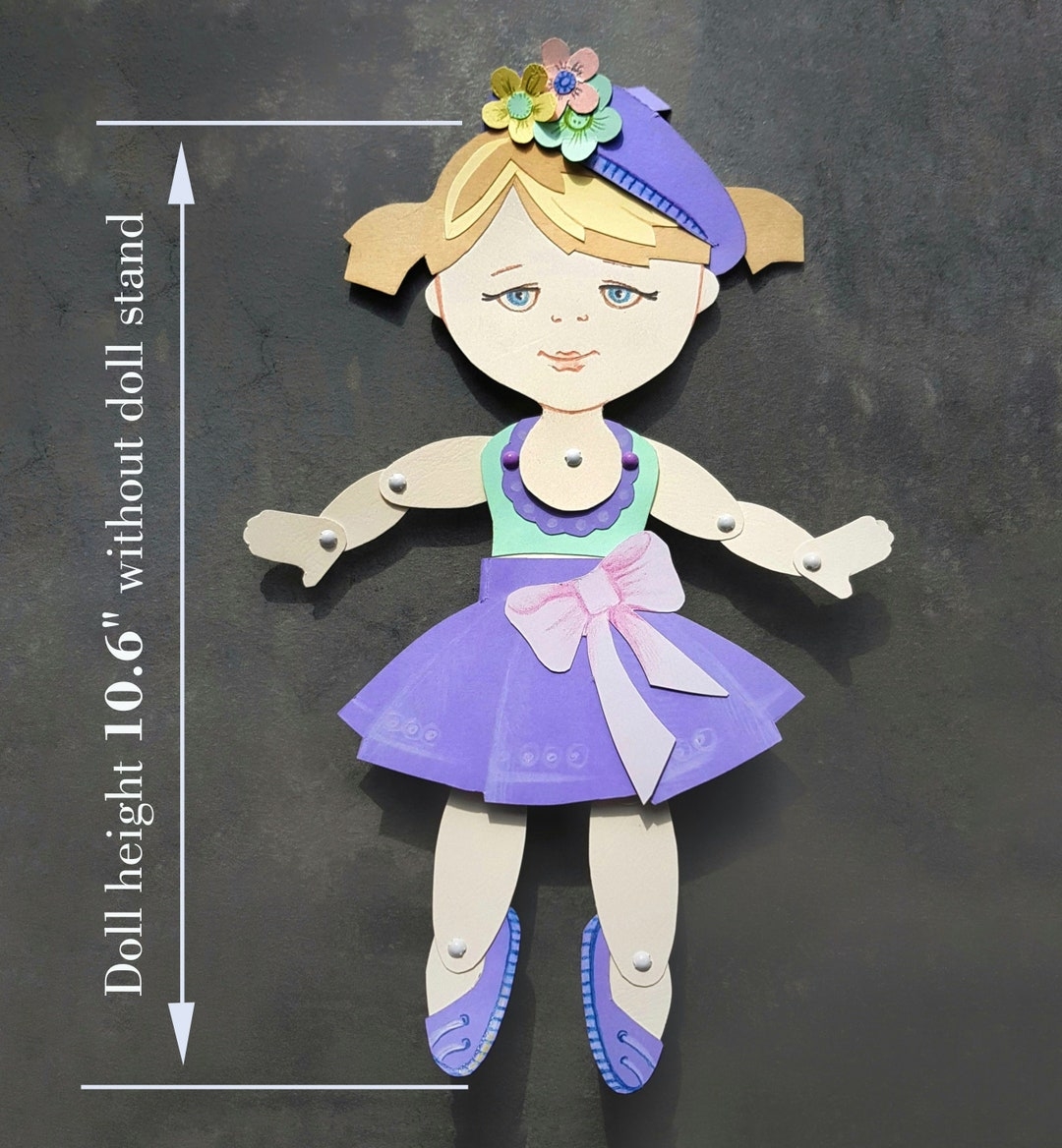 Articulated Paper Doll Printable Jointed Paper Dolls Template Dress Up Doll Paper Doll Digital Do It Yourself Etsy