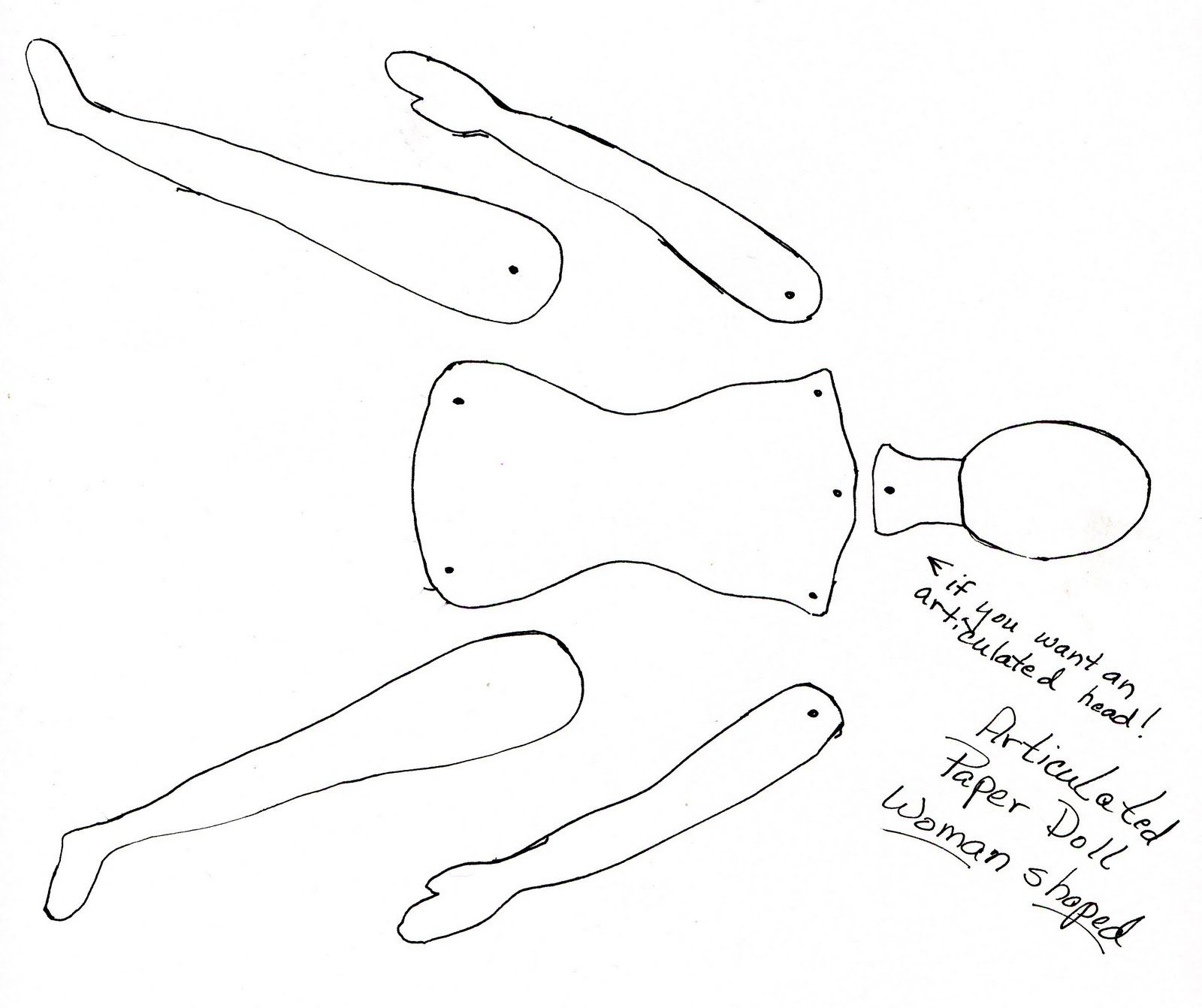 Free Printable Jointed Paper Puppet Template