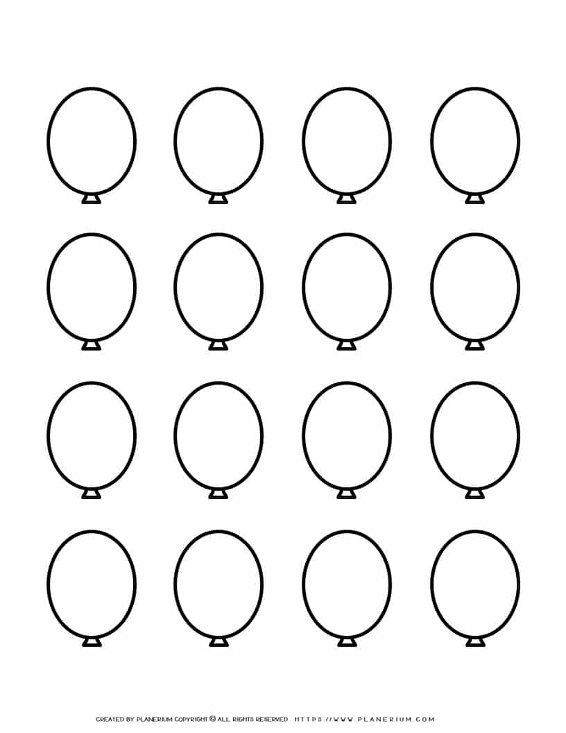 Balloon Template Sixteen Balloons Planerium