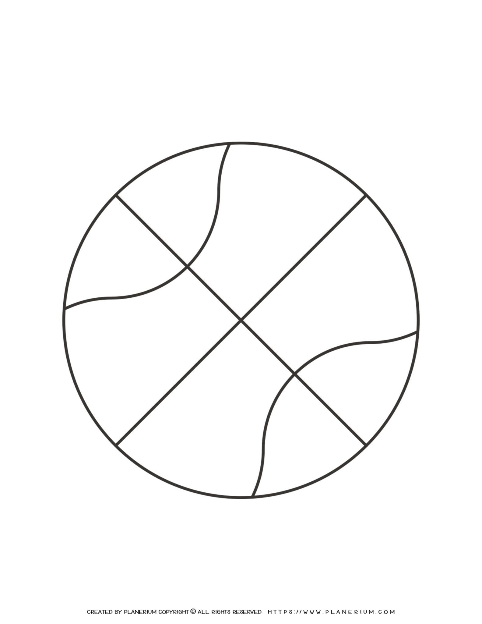 Basketball Outline Coloring Page