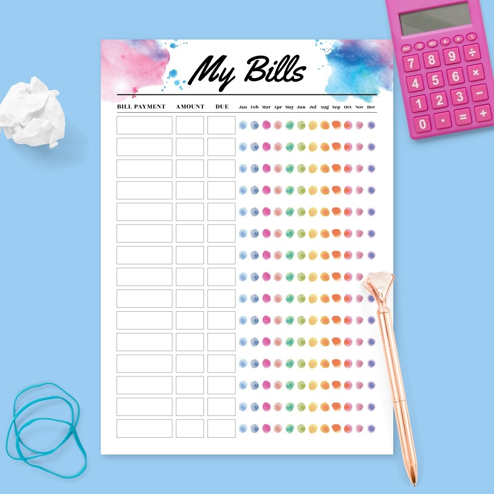 Free Printable Bills Template