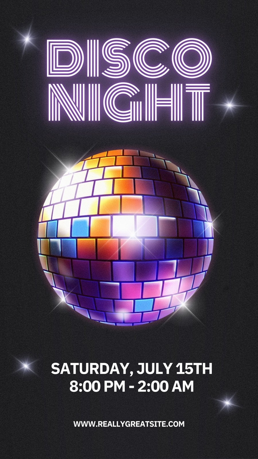 Free Printable Disco Birthday Invitation Templates