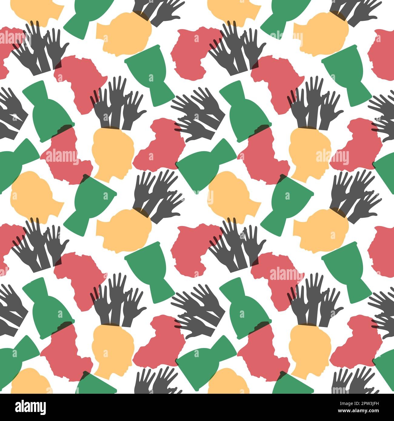Black History Month Seamless Pattern Of African American Holiday In Template Hand Drawn Cartoon Flat Design Illustration Stock Vector Image U0026 Art Alamy