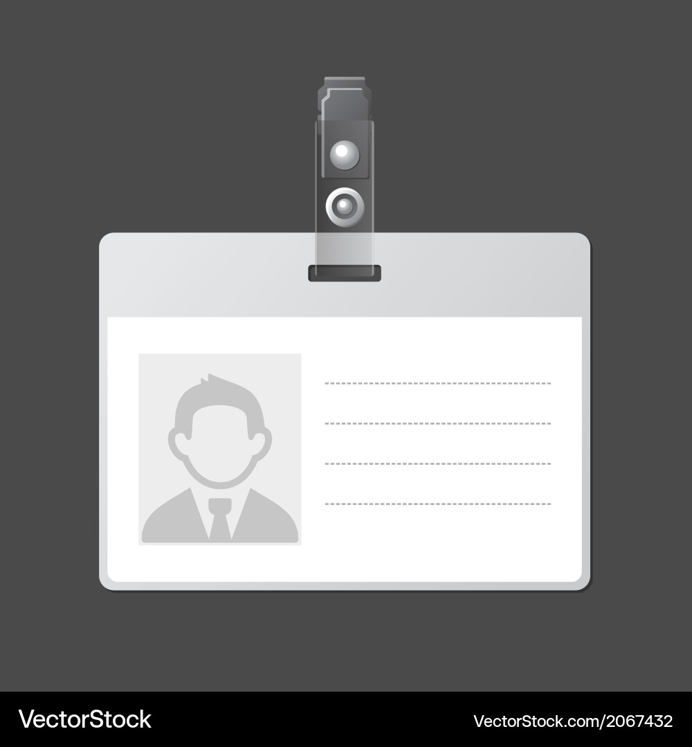 Blank Identification Card Badge Id Template Vector Image