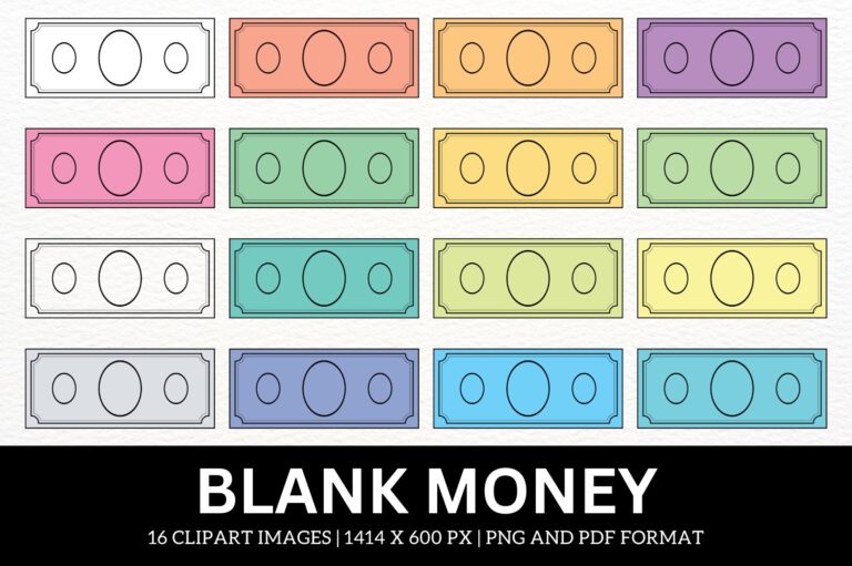 Blank Money Template Cliparts