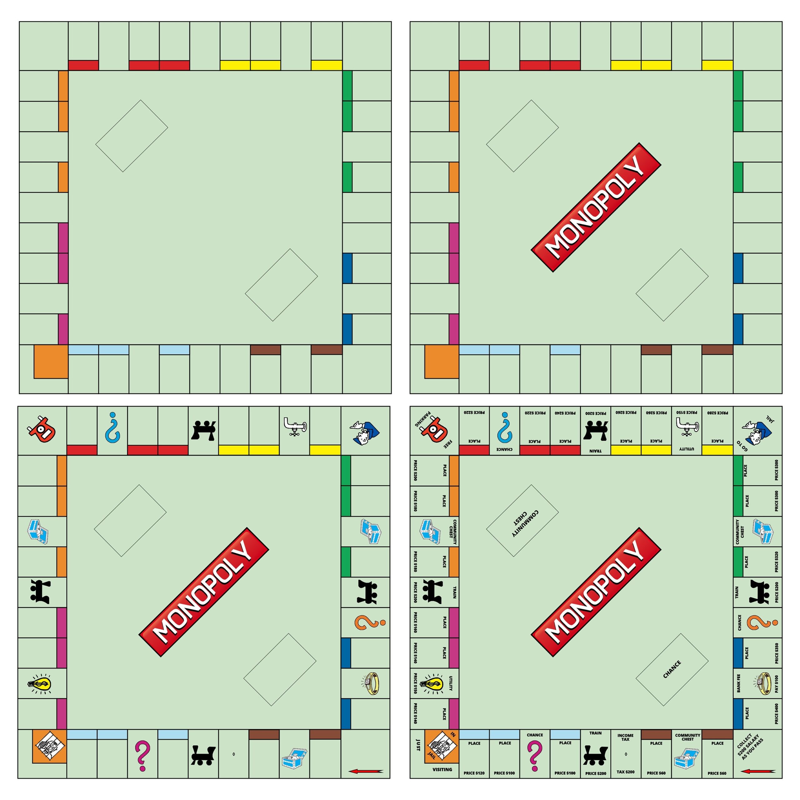 Free Printable Monopoly Board Template
