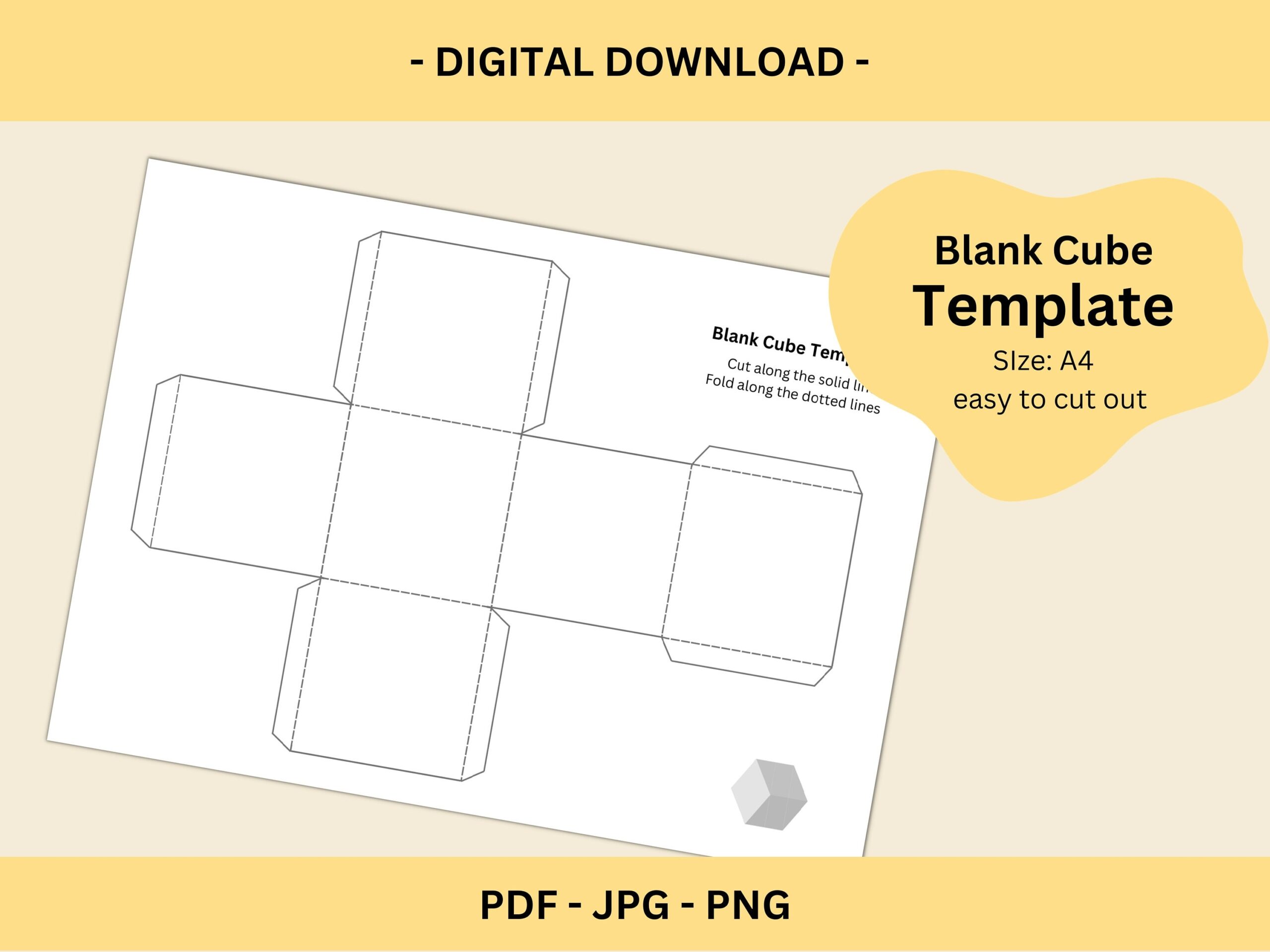 Blank Cube Template Printable